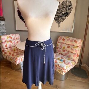 Lilly Pulitzer Navy Blue Skirt Drawstring Elastic Waist Size Small